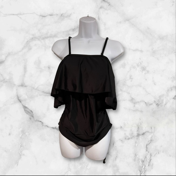 Jinyong Black Maternity one piece swimsuit Small NWT - Picture 3 of 12